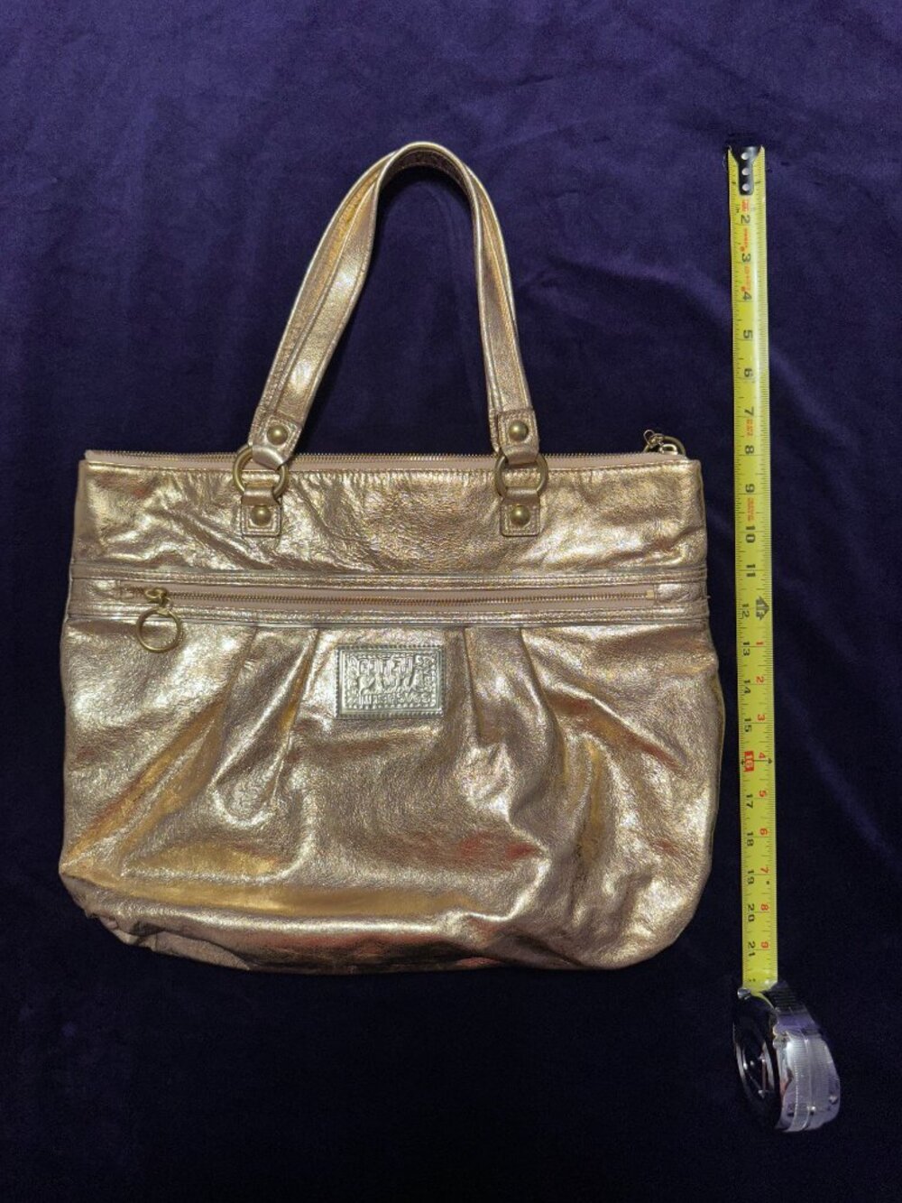 Gold Metallic COACH Poppy tote - Picture 2 of 10